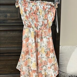 Floral Strapless Mini Dress